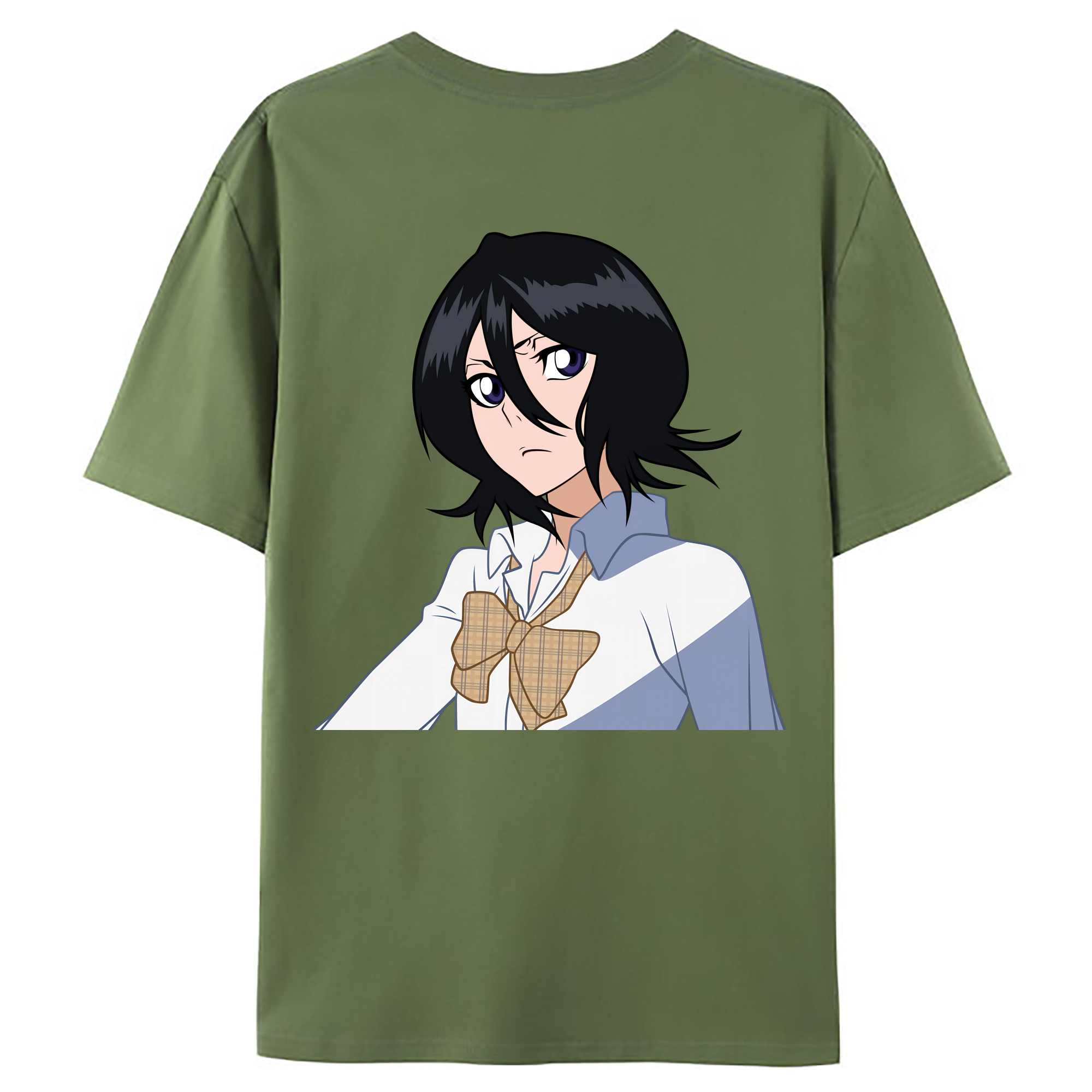 （画像用） ブリーチ 朽木ルキア BLEACH Kuchiki Rukia 綿100％ メンズ半袖Tシャツ（バックプリント） 通気性